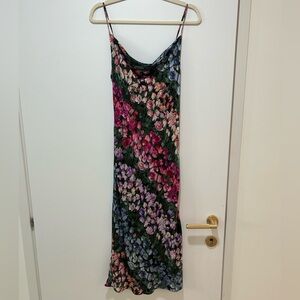 Fleur du Mal All-Over Rose-Print Slip Dress